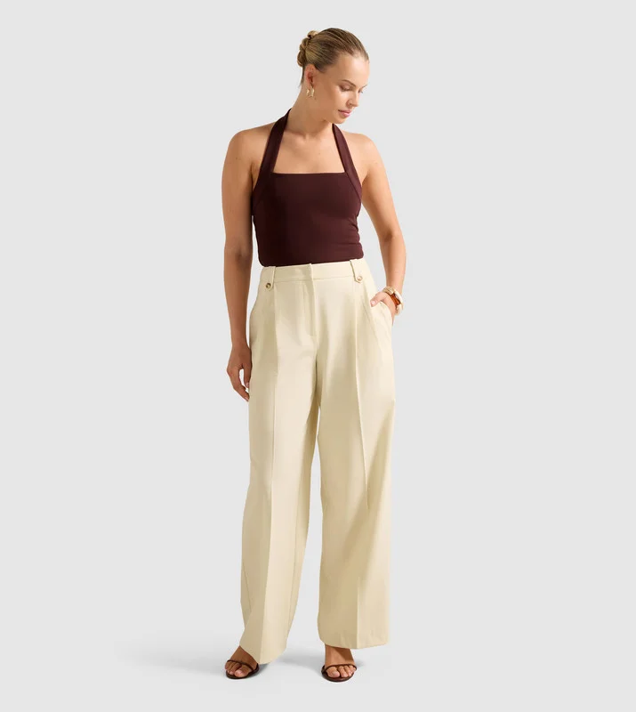 فورايفر نيو Pa5198-Ecru Melange Women's Pants